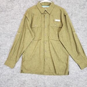 Magellan Outdoors‎ Fish Gear Mens Shirt Medium Relaxed Fit Fishing Olive Green